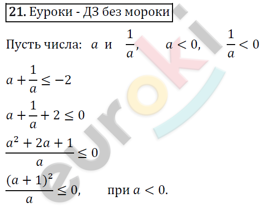 Алгебра 9 класс. ФГОС Мерзляк, Полонский, Якир Задание 21