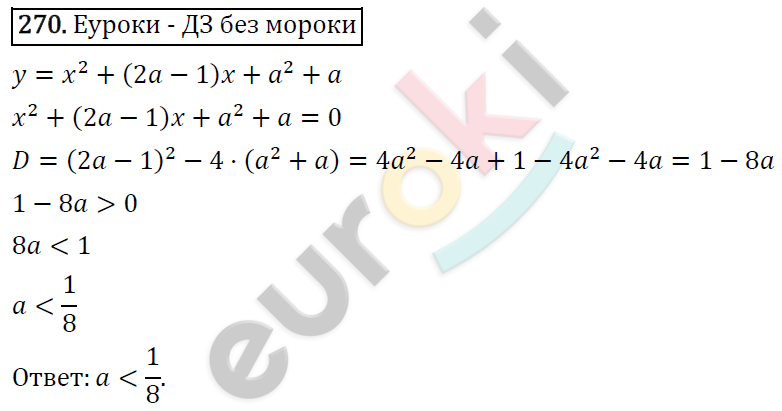 Алгебра 9 класс. ФГОС Мерзляк, Полонский, Якир Задание 270