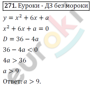 Алгебра 9 класс. ФГОС Мерзляк, Полонский, Якир Задание 271