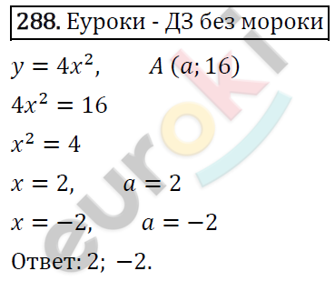 Алгебра 9 класс. ФГОС Мерзляк, Полонский, Якир Задание 288