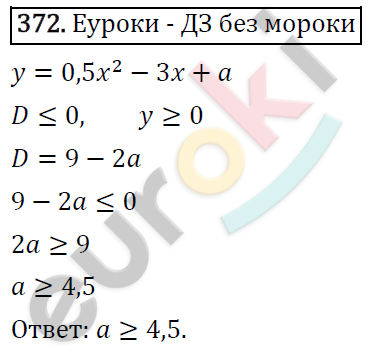 Алгебра 9 класс. ФГОС Мерзляк, Полонский, Якир Задание 372