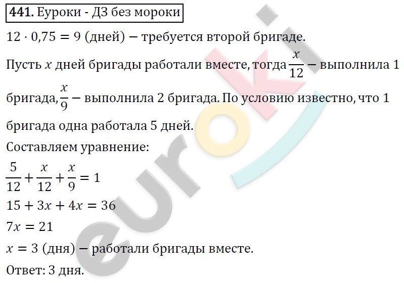 Алгебра 9 класс. ФГОС Мерзляк, Полонский, Якир Задание 441