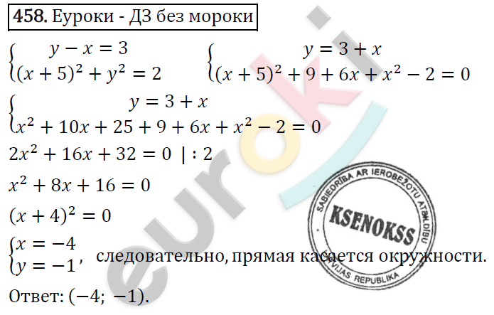 Алгебра 9 класс. ФГОС Мерзляк, Полонский, Якир Задание 458
