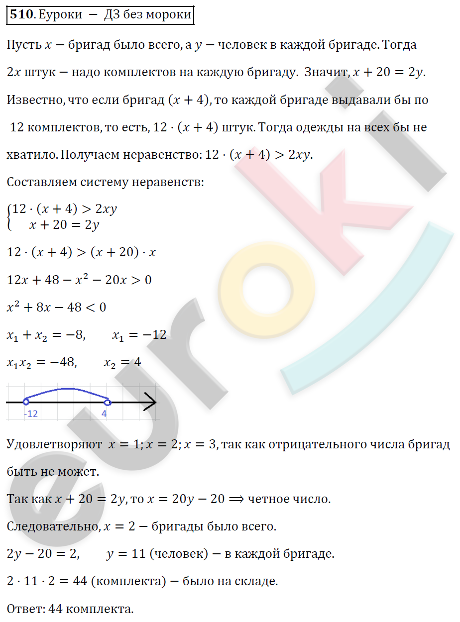 Алгебра 9 класс. ФГОС Мерзляк, Полонский, Якир Задание 510