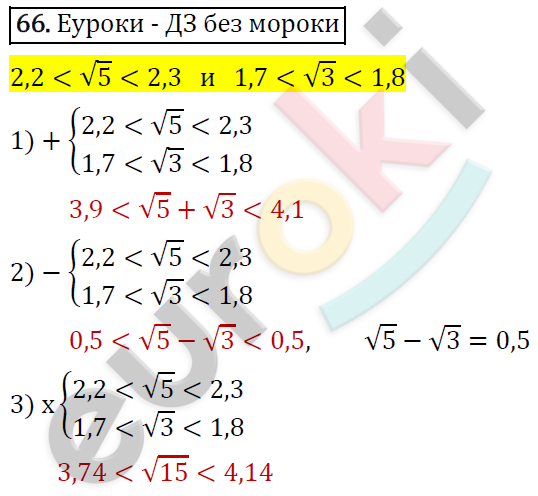 Алгебра 9 класс. ФГОС Мерзляк, Полонский, Якир Задание 66