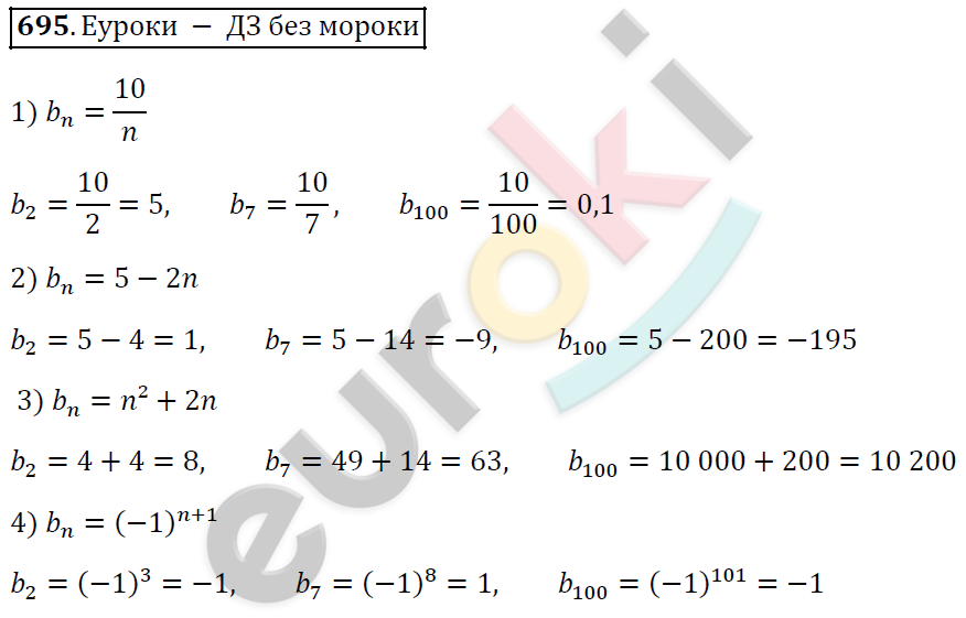 Алгебра 9 класс. ФГОС Мерзляк, Полонский, Якир Задание 695