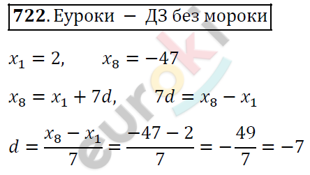 Алгебра 9 класс. ФГОС Мерзляк, Полонский, Якир Задание 722