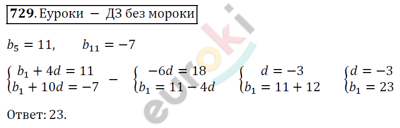 Алгебра 9 класс. ФГОС Мерзляк, Полонский, Якир Задание 729