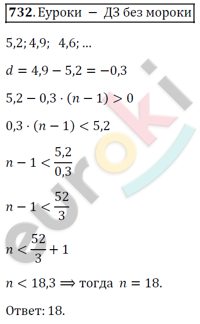 Алгебра 9 класс. ФГОС Мерзляк, Полонский, Якир Задание 732