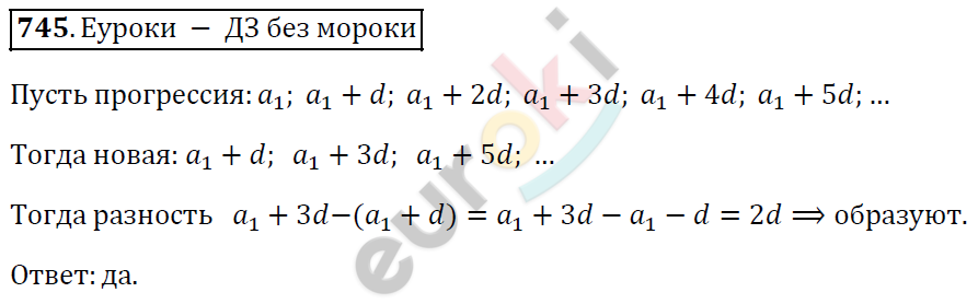 Алгебра 9 класс. ФГОС Мерзляк, Полонский, Якир Задание 745
