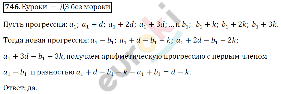 Алгебра 9 класс. ФГОС Мерзляк, Полонский, Якир Задание 746