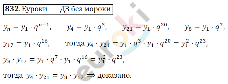 Алгебра 9 класс. ФГОС Мерзляк, Полонский, Якир Задание 832