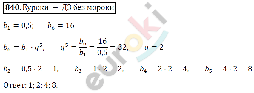 Алгебра 9 класс. ФГОС Мерзляк, Полонский, Якир Задание 840