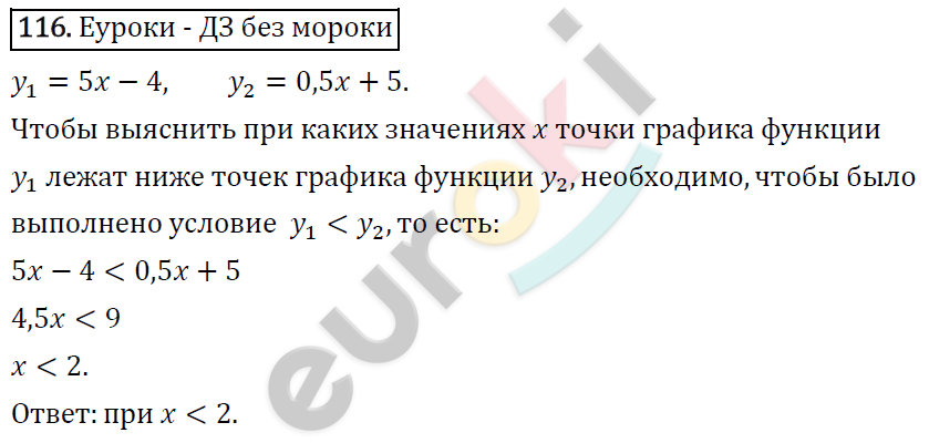 Алгебра 8 класс. ФГОС Колягин, Ткачева, Фёдорова Задание 116