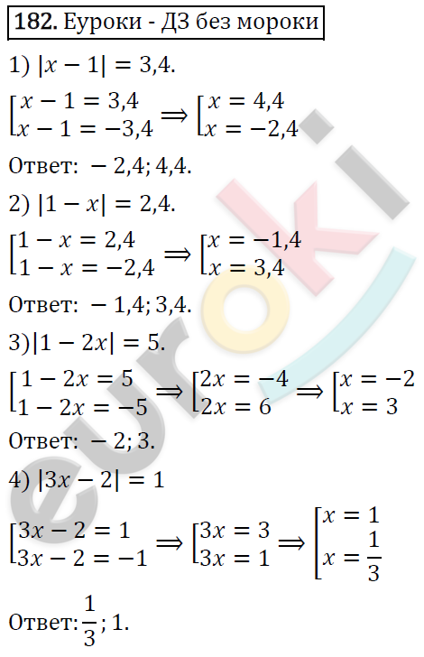 Алгебра 8 класс. ФГОС Колягин, Ткачева, Фёдорова Задание 182