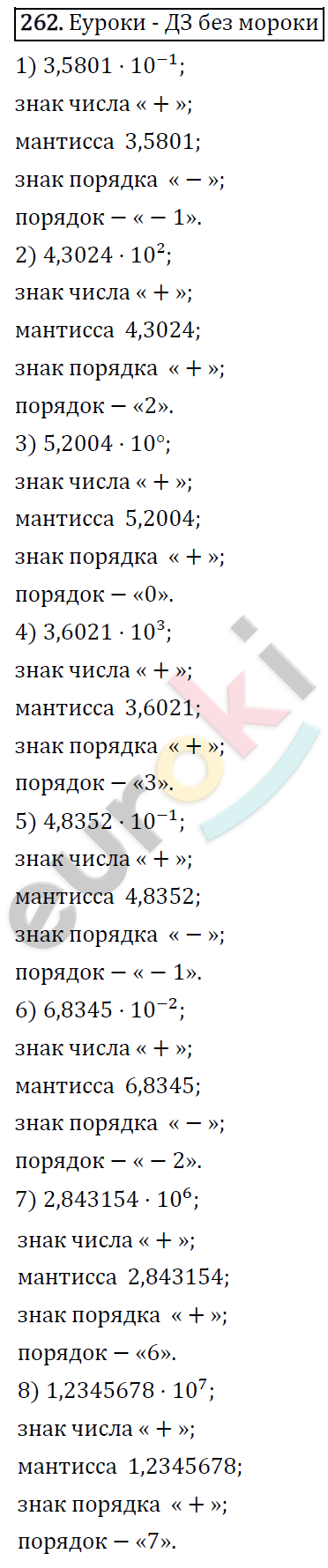 Алгебра 8 класс. ФГОС Колягин, Ткачева, Фёдорова Задание 262