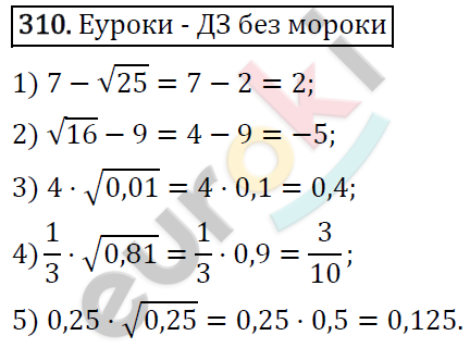 Алгебра 8 класс. ФГОС Колягин, Ткачева, Фёдорова Задание 310