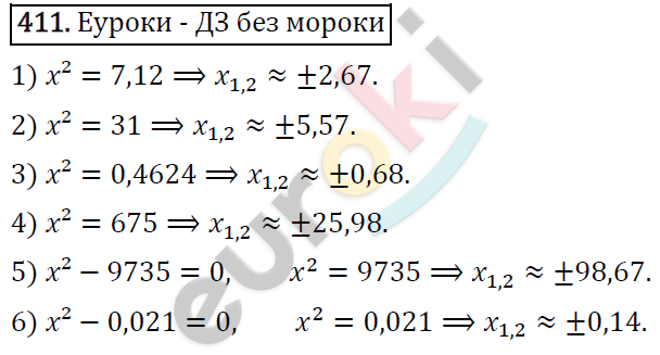 Алгебра 8 класс. ФГОС Колягин, Ткачева, Фёдорова Задание 411