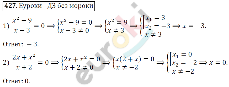 Алгебра 8 класс. ФГОС Колягин, Ткачева, Фёдорова Задание 427