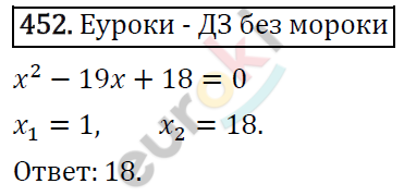 Алгебра 8 класс. ФГОС Колягин, Ткачева, Фёдорова Задание 452