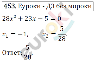 Алгебра 8 класс. ФГОС Колягин, Ткачева, Фёдорова Задание 453