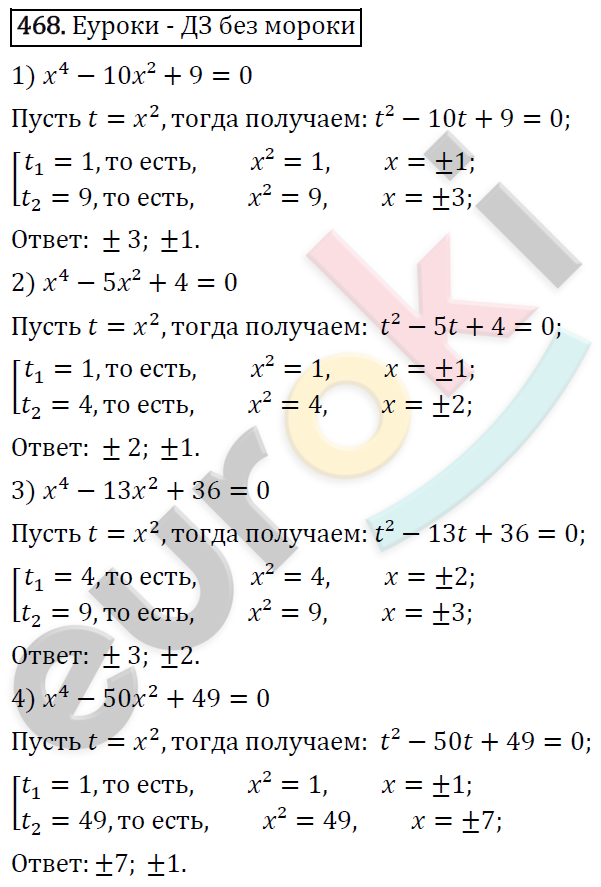 Алгебра 8 класс. ФГОС Колягин, Ткачева, Фёдорова Задание 468