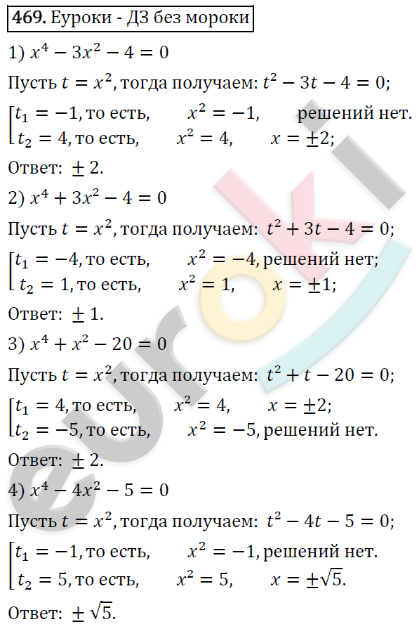 Алгебра 8 класс. ФГОС Колягин, Ткачева, Фёдорова Задание 469