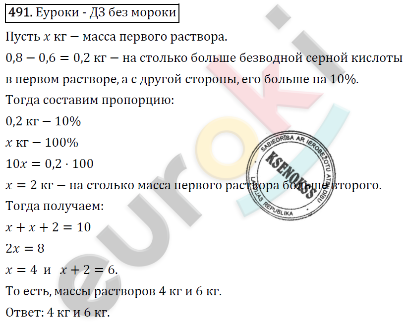 Алгебра 8 класс. ФГОС Колягин, Ткачева, Фёдорова Задание 491