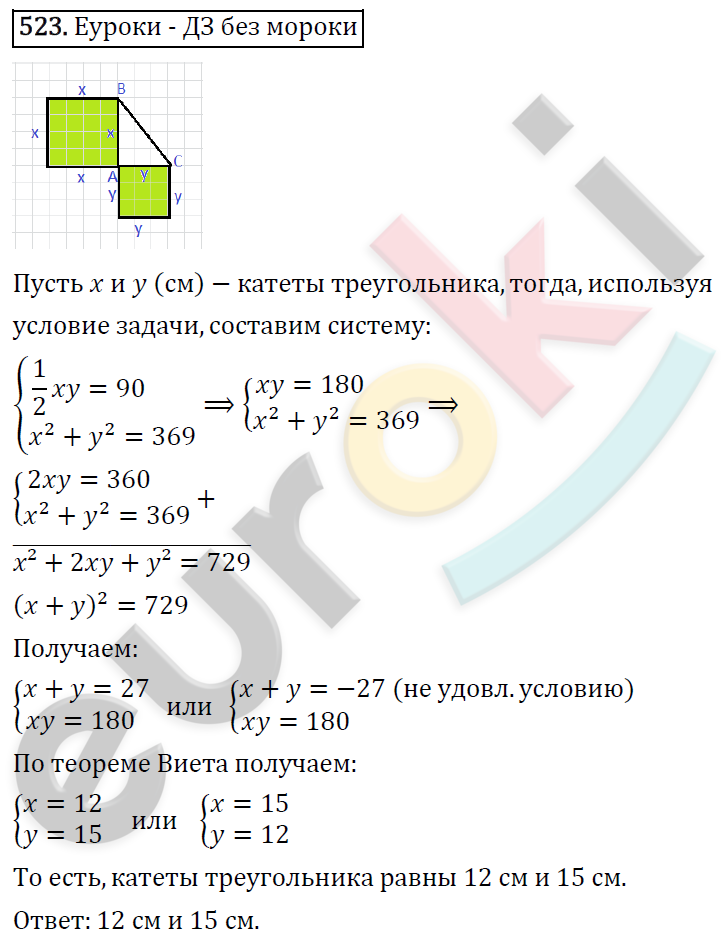 Алгебра 8 класс. ФГОС Колягин, Ткачева, Фёдорова Задание 523