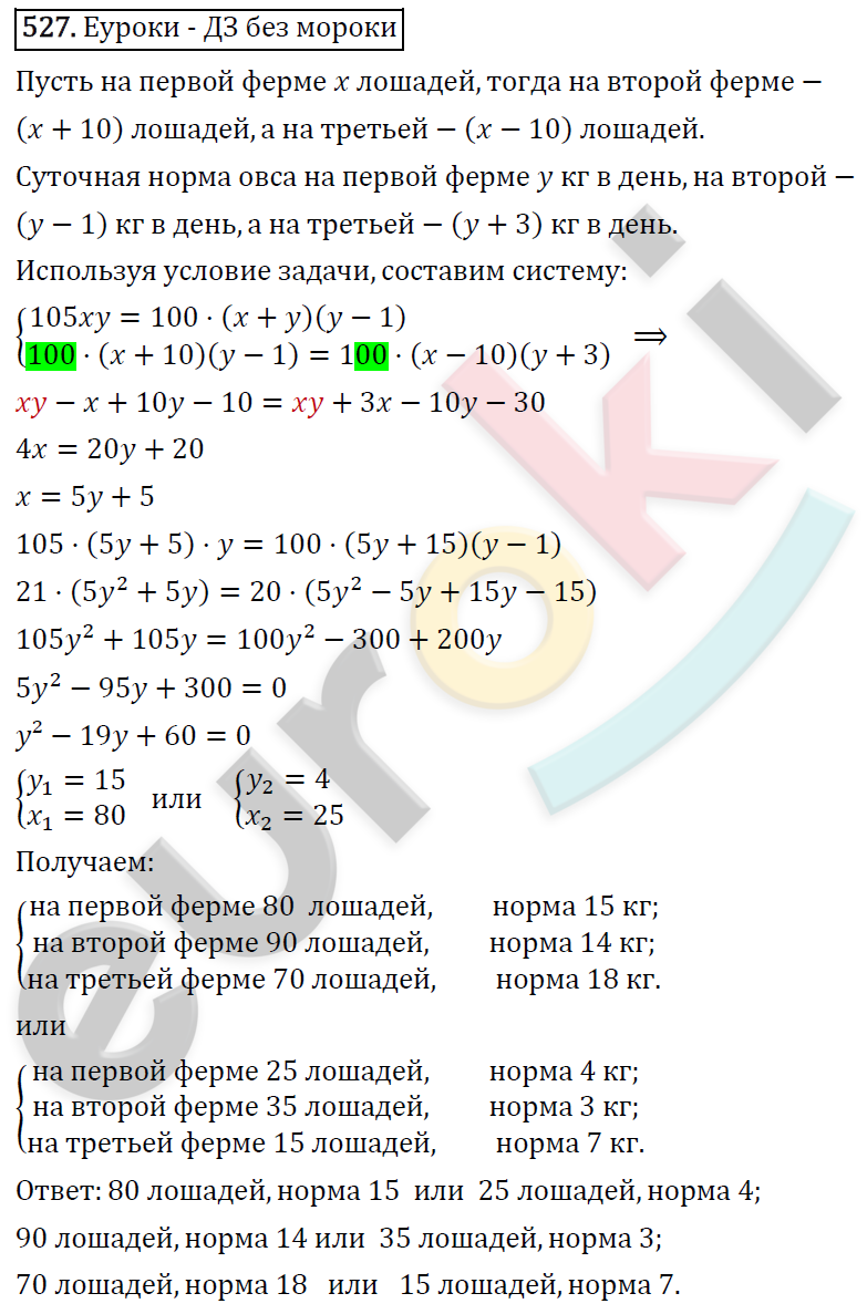 Алгебра 8 класс. ФГОС Колягин, Ткачева, Фёдорова Задание 527