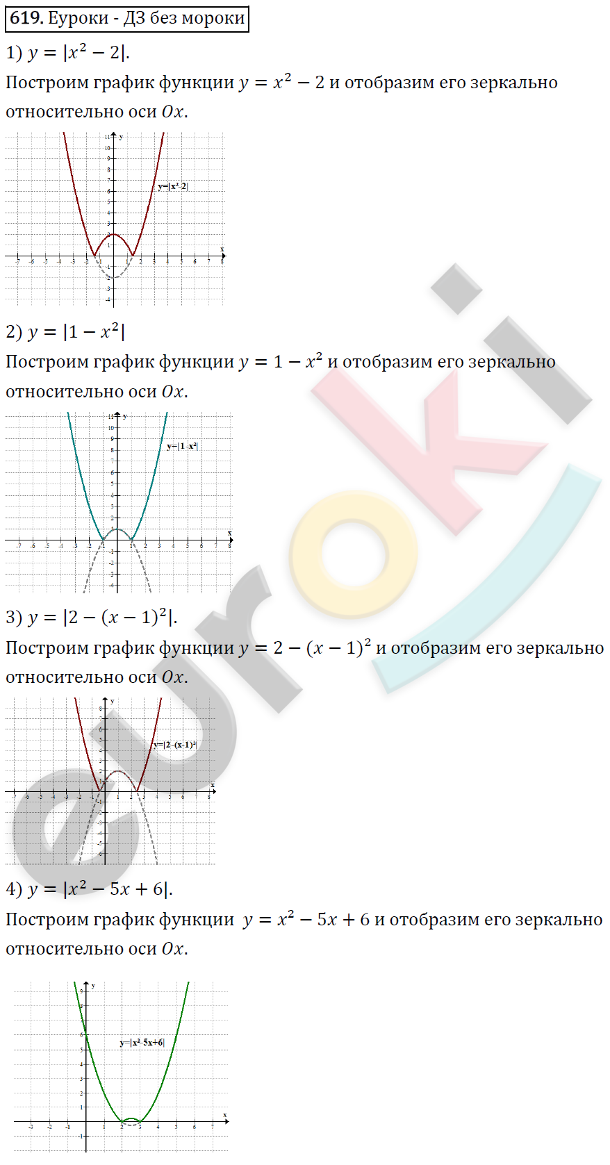 Алгебра 8 класс. ФГОС Колягин, Ткачева, Фёдорова Задание 619