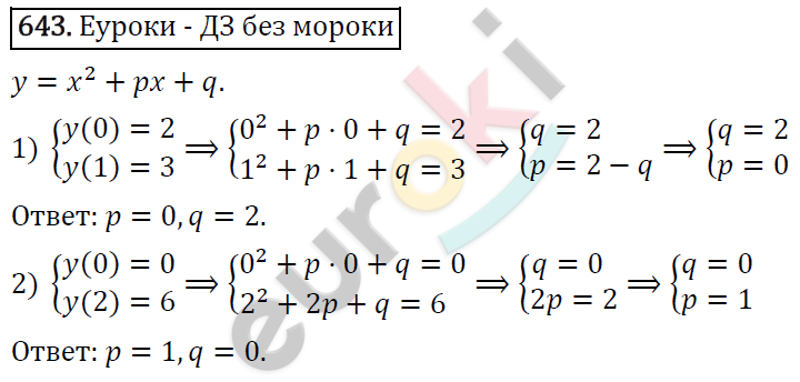 Алгебра 8 класс. ФГОС Колягин, Ткачева, Фёдорова Задание 643