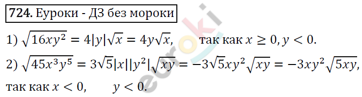 Алгебра 8 класс. ФГОС Колягин, Ткачева, Фёдорова Задание 724