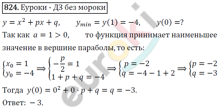 Алгебра 8 класс. ФГОС Колягин, Ткачева, Фёдорова Задание 824