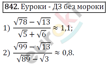Алгебра 8 класс. ФГОС Колягин, Ткачева, Фёдорова Задание 842