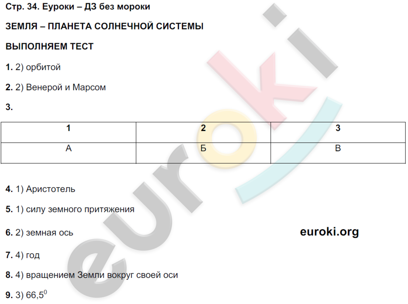 Тетрадь-тренажёр по географии 5 класс. Часть 1, 2. ФГОС Лобжанидзе Страница 34