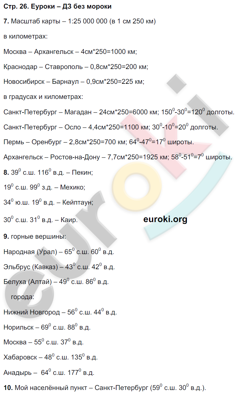 Тетрадь-тренажёр по географии 6 класс. Часть 1, 2. ФГОС Лобжанидзе Страница 26