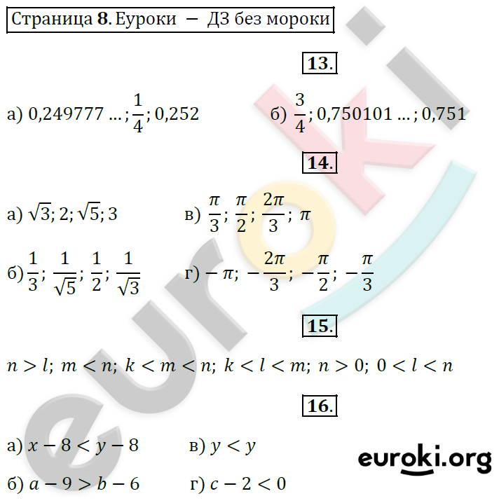 Рабочая тетрадь по алгебре 9 класс. Часть 1, 2. ФГОС Минаева, Рослова Страница 8