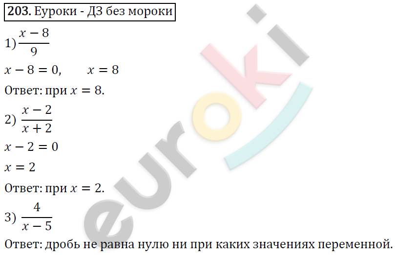Алгебра 8 класс. ФГОС Мерзляк, Полонский, Якир Задание 203