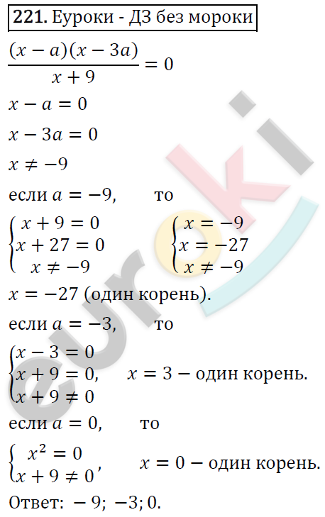 Алгебра 8 класс. ФГОС Мерзляк, Полонский, Якир Задание 221