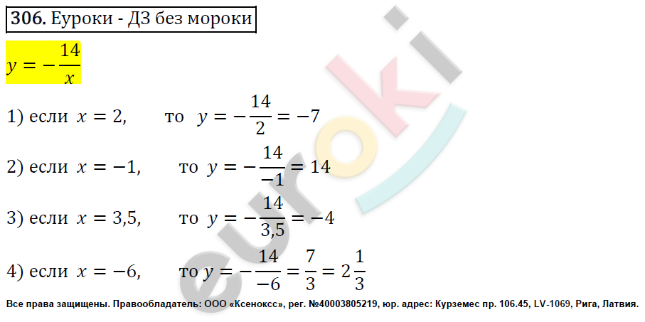 Алгебра 8 класс. ФГОС Мерзляк, Полонский, Якир Задание 306