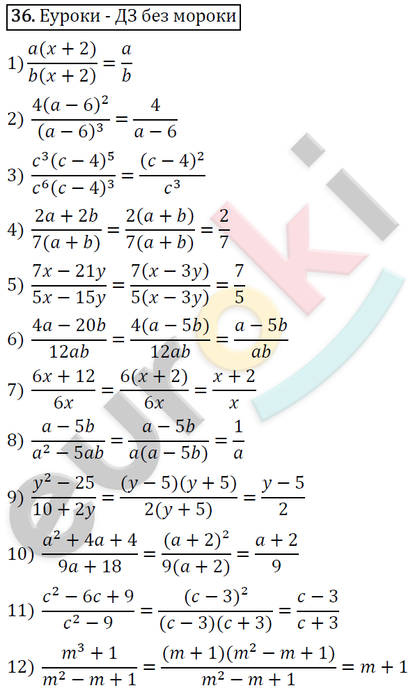 Алгебра 8 класс. ФГОС Мерзляк, Полонский, Якир Задание 36