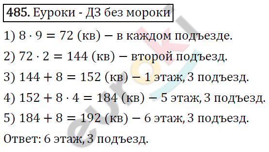 Алгебра 8 класс. ФГОС Мерзляк, Полонский, Якир Задание 485