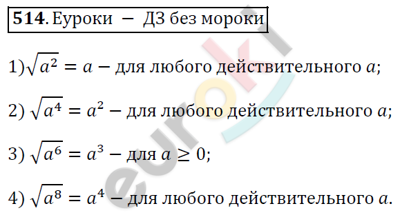 Алгебра 8 класс. ФГОС Мерзляк, Полонский, Якир Задание 514
