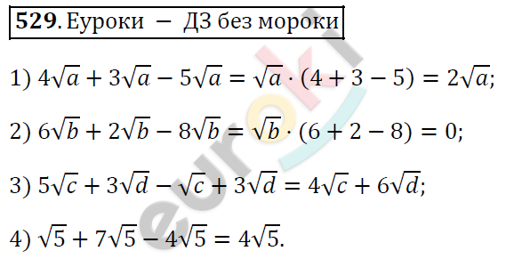 Алгебра 8 класс. ФГОС Мерзляк, Полонский, Якир Задание 529