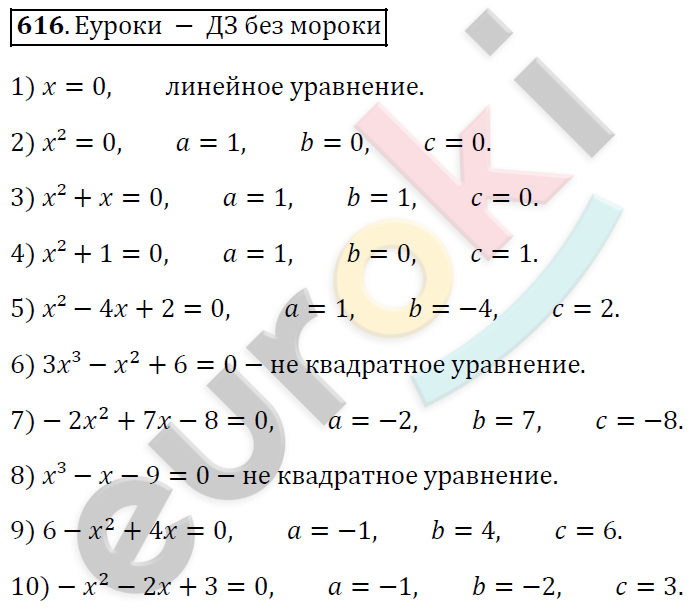 Алгебра 8 класс. ФГОС Мерзляк, Полонский, Якир Задание 616