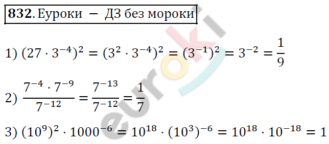 Алгебра 8 класс. ФГОС Мерзляк, Полонский, Якир Задание 832