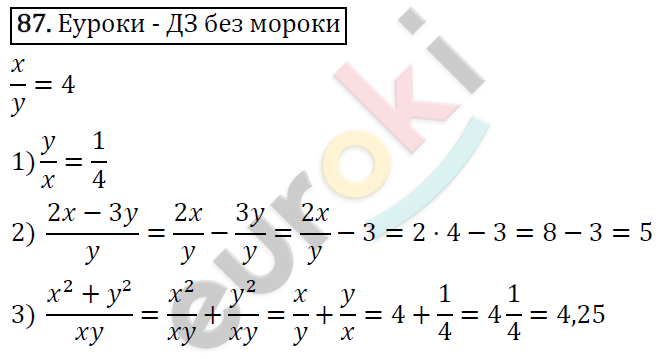 Алгебра 8 класс. ФГОС Мерзляк, Полонский, Якир Задание 87