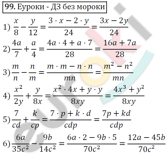Алгебра 8 класс. ФГОС Мерзляк, Полонский, Якир Задание 99