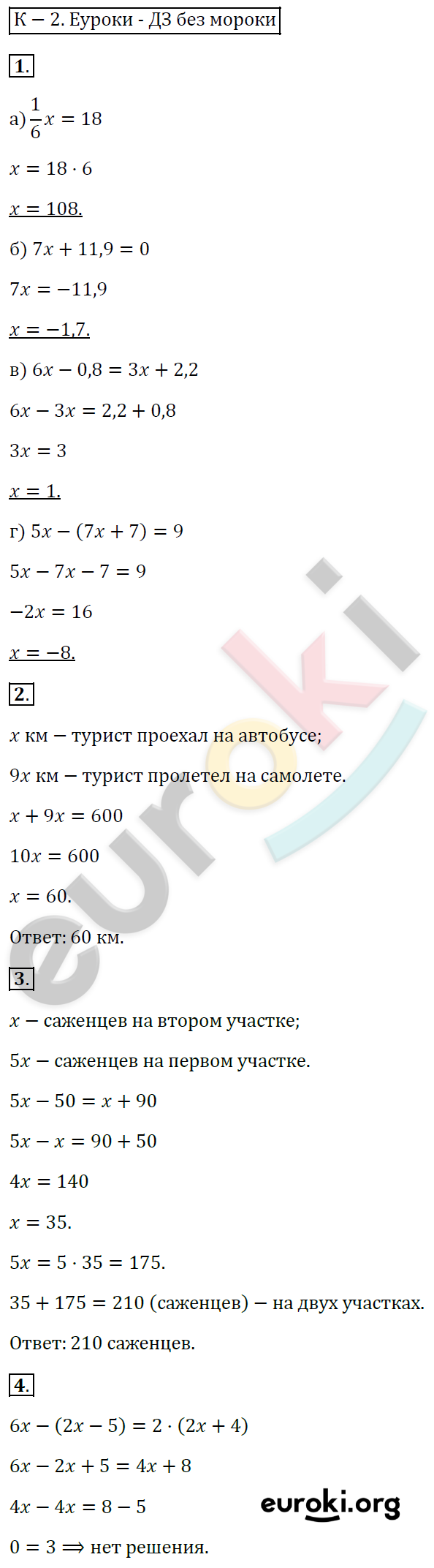 Дидактические материалы по алгебре 7 класс. ФГОС Звавич, Кузнецова Вариант 2